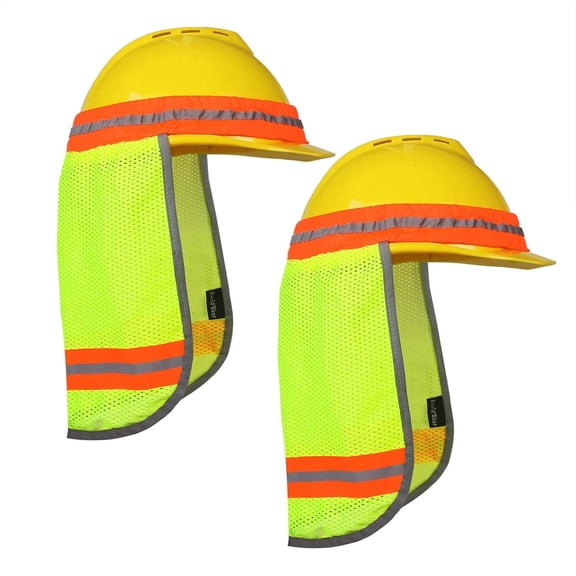 EvridWear Hard Hat Sun Shade Shield for Construction, Outdoor Activities, UV Protection (2 Pack, Lime)