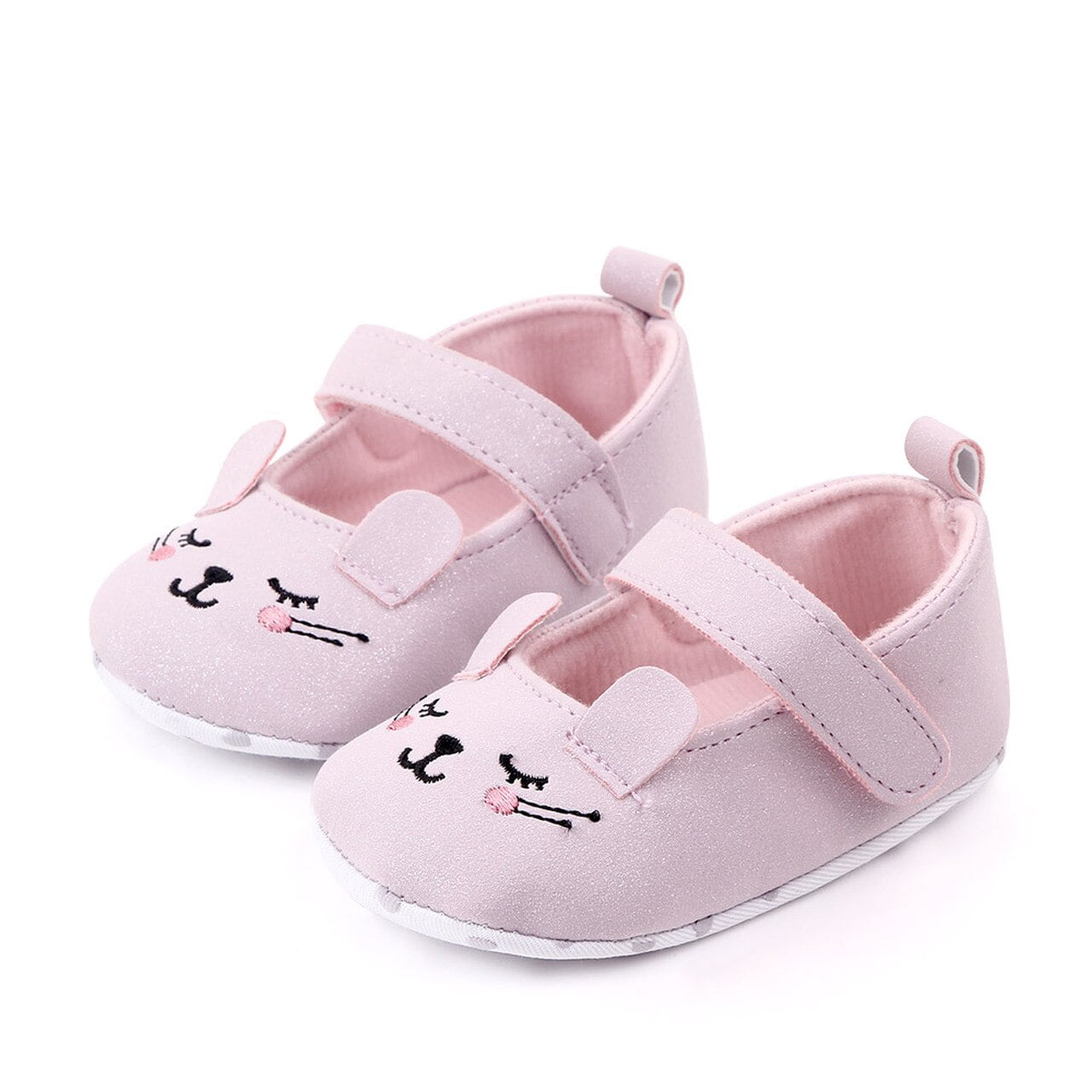 Baby Girls Lavender Purple Kitten Flats 0-6M Spring Shoes Glitter Size 2