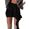 thumbnail image 1 of Women'S Low Rise Ruffle Flowy Mini Skirt Lace Skort with Shorts for Party Black S, 1 of 7