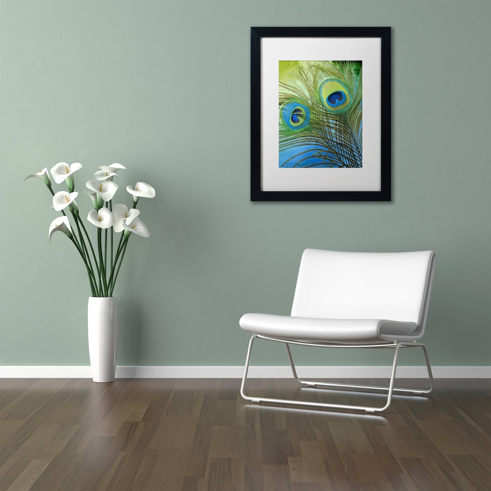 Trademark Fine Art "Peacock Candy I" Canvas Art by Color Bakery White Matte, Black Frame