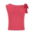 thumbnail image 5 of LADIGASU Women'sSleeveless Round Neck Strap Solid Color Casual Top T-shirt, 5 of 7