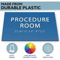 thumbnail image 4 of ADA CENTRAL SIGNS - 6" X4" Procedure Room Sign - Tactile Graphics Grade 2 Braille Text Emergency Sign| ADA Compliant Wall Mount Acrylic Medical Procedure Sign for Hospital, Medical Space, and Clinics, 4 of 7