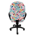 thumbnail image 3 of Leaves Office Chair Slipcover, Mother Nature Petals Seasonal Evergreen Poppy Carnation Bluebells Garden Fern Print, Protective Stretch Decorative Fabric Cover, Standard Size, Multicolor, by Ambesonne, 3 of 5