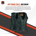 thumbnail image 3 of Daniel Smart XS to 5XL Women Leather Vest Unique Leather Vest with laced up Sides Detailed Leather Vest with Multifunctional Pockets, 3 of 7