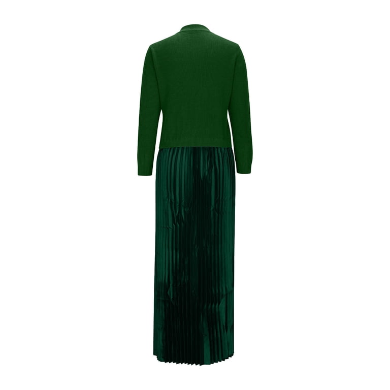 ZHYou Womens Knit Dresses Long Sleeve Tops Pleated Soft Maxi Skirts Matching Outfits,Green,L - Walmart.com ZHYou Womens Knit Dresses Long Sleeve Tops Pleated Soft Maxi Skirts Matching Outfits,Green,L - Walmart.com