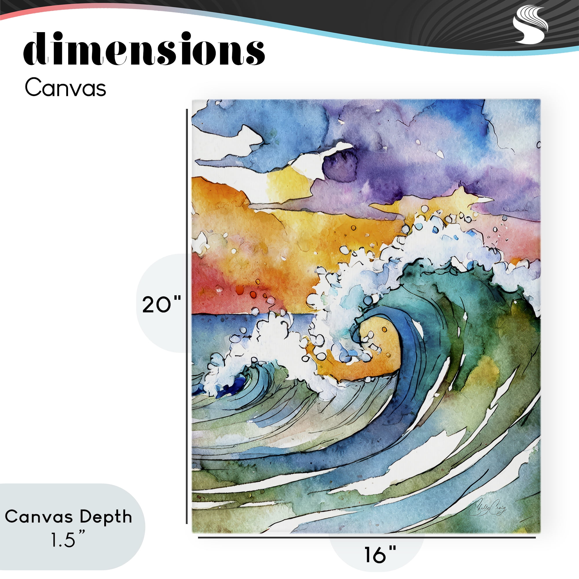Stupell Industries Vibrant Sunrise Surf Canvas Wall Art, design by Shelly Craig
