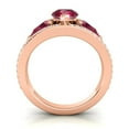 thumbnail image 4 of 2.00 Carat Stylish Pear Cut Red Ruby Gemstone & Natural Diamond 3-Stone Anniversary Ring for her Solid 14K Rose Gold Size 4 by Diamond-Capitals, 4 of 8