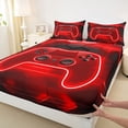 thumbnail image 3 of Castle Fairy Hexagon Gamepads Bed Sheets for Boys Girls,Black Red Gamepads King Sheets, 3 of 7