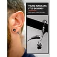 thumbnail image 5 of FaithHeart Men Earrings Viking Wolf Tooth Fung Black Cubic Zirconia Stud Earrings for Men Women Stainless Steel Hypoallergenic Punk Rock Fashion Jewlery Gift for Rapper Biker, 5 of 7