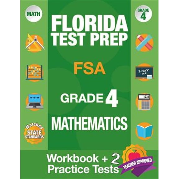 Pre-Owned Florida Test Prep FSA Grade 4 Math : Grade 4 Math
