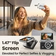 thumbnail image 6 of Mini Keychain Digital Camera, Portable Retro Camera with 1.47" Flip Screen, Built-in Flash, Includes 16GB Memory Card, Black, 6 of 10