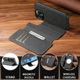 thumbnail image 3 of Dteck for iPhone 16 Pro Max Case Detachable Wallet Case with Card Holder, 2 in 1 Pu Leather Flip Folio Stand Shockproof Phone Cover 6.9 Inch 2024,Black, 3 of 8