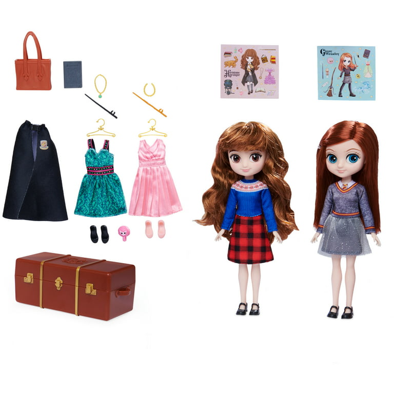 Wizarding World Harry Potter, Hermione Granger & Ginny Weasley Deluxe  8-inch Dolls & Accessories Gift Set, Over 20 Pieces, Kids Toys for Ages 6  and up