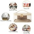 thumbnail image 7 of Clear Makeup Bags, Double Layer Clear Cosmetic Bag, Waterproof Toiletry Bag, Clear Zipper Bag with Divider Makeup Brush Compartment, Travel Makeup Bag for Women and Girl Off-white, 7 of 7