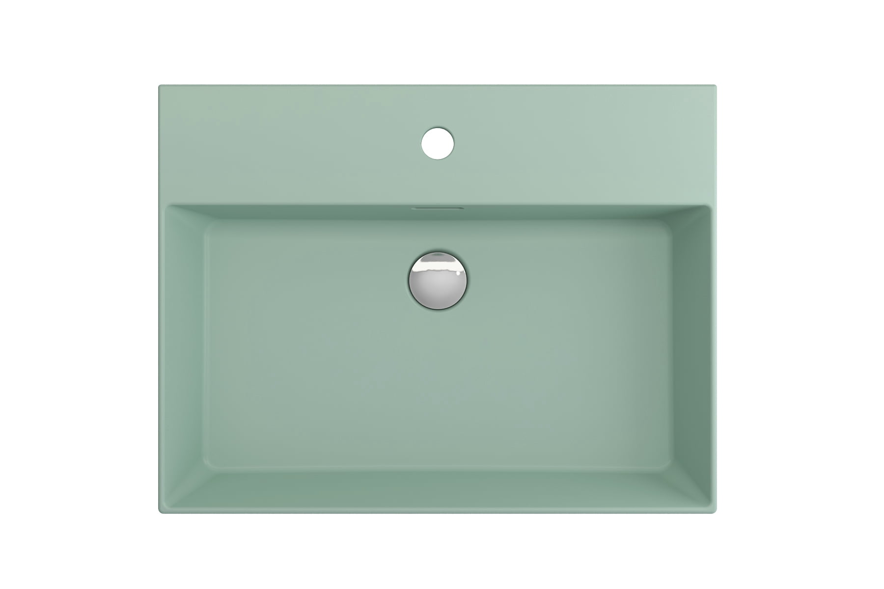 BOCCHI 1376-033-0126 Milano Sink Fireclay 24" 1-Hole + Overflow Matte Mint Green