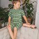 thumbnail image 4 of Balery Light Green Squares Conjunto de Pijama Infantil de Manga Corta con Estampado – Ropa de Dormir de Algodón Suave-Medium, 4 of 6