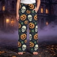 thumbnail image 2 of Hiijoy Boys Casual Pants Halloween Print Stretch Pants Elastic Waist Drawstring Trousers, 2 of 4