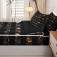 thumbnail image 5 of Manfei Classic Camouflage Flag Zipper Twin Comforter Sets with Fitted Sheet and 2 Pillowcases,Vintage Pine Leaf Zipper Bedding Set,Brown Black,Black Reversible,4pcs, 5 of 8
