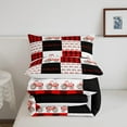thumbnail image 5 of YST Tractor Bedding Set Red Tractor Comforter for Boys Kids Girls Teens Equipment Truck Comforter Set Full Buffalo Plaid Down Comforter Farmhouse Harvester Grid Quilt Set, Black, 5 of 6