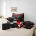 thumbnail image 4 of Erosebridal Black Car Bedding Sets Twin Size,Extreme Sport Comforter Sets with Sheets,Geometric Buffalo Bed in a Bag Twin size,Breathable Automobile Room Decor,Reversible,7pcs, 4 of 6