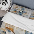 thumbnail image 4 of Designart "Abstract Blooming Magnolia White, Amber, Blue Hues" Flowers Bedding Covert Set - Traditional Blue Floral Bed Set With 2 Shams, 4 of 6
