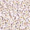 thumbnail image 1 of 100/200/300/500PC Mixed White Letter Acrylic Beads Round Flat Alphabet Beads For Jewelry Making Handmade Diy Bracelet Necklace, 1 of 5