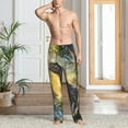 thumbnail image 2 of Gukieu Sunshine Jungle Dinosaur Print Men's Home Trousers, Elastic Drawstring Home Pajamas Clothing Suitable for Adult Men-Small, 2 of 6