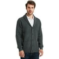 thumbnail image 4 of Kallspin Men's Wool Blend Shawl Collar Cardigan Sweater Button Down Knitwear with Pockets(Charcoal,X-Large), 4 of 6