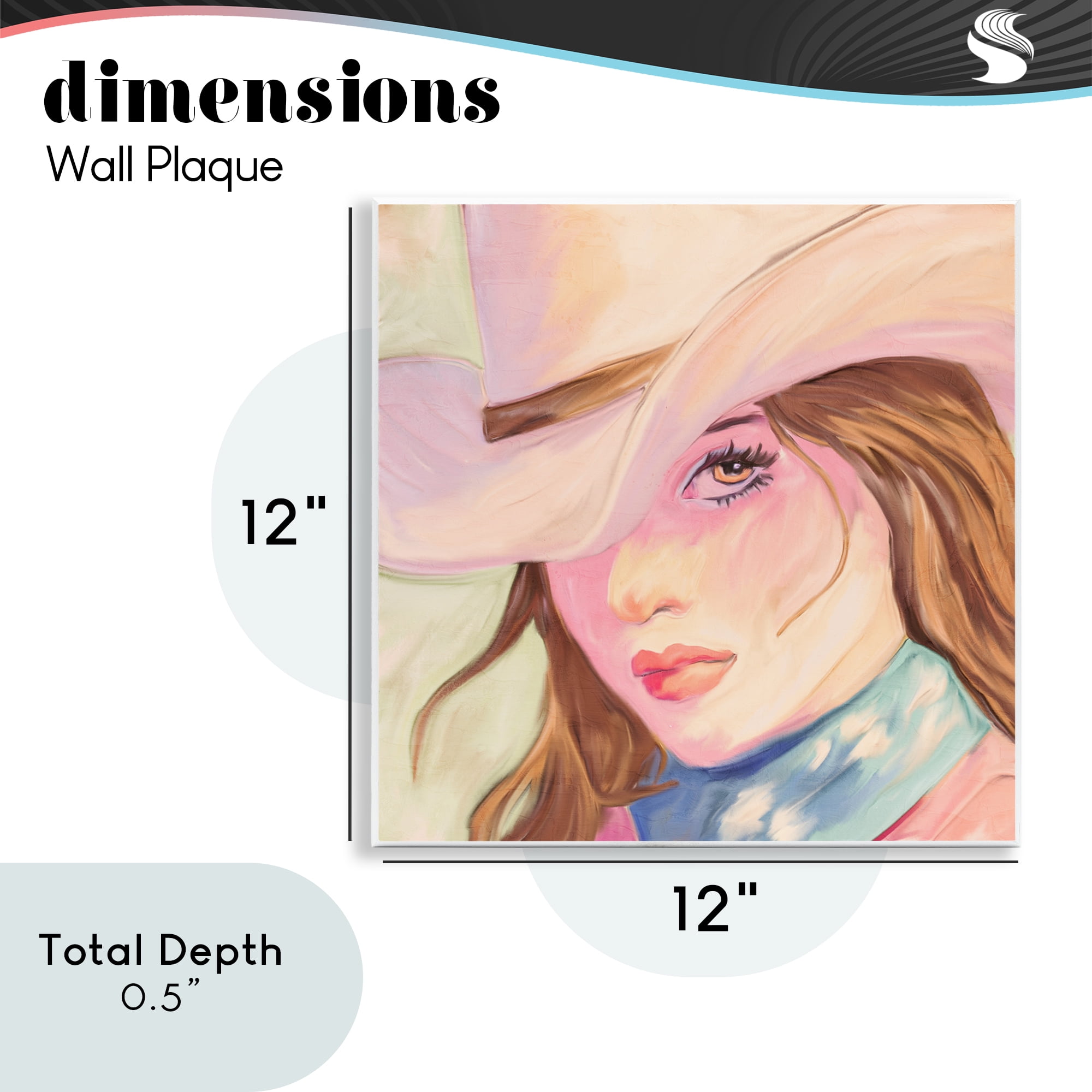 Pastel Cowgirl Brunette Wall Plaque Art, design by Kim Allen