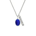 thumbnail image 2 of Delight Jewelry Silvertone Small Blue Imitation Cat's Eye Silvertone Always My Sister Bar Charm Necklace, 23", 2 of 4