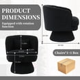 thumbnail image 5 of CRERIYO 360° Swivel Accent Chair Set of 2, Cloud Velvet Upholstered Barrel Seat with a Pillow, Round Lounge seating for Living Room, Black, 5 of 6