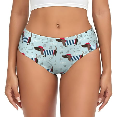 Womens Underwear - Dachshund Dog Puppy No.1010 No Show Seamless Underwear for Women  Stretch Women s Panties  Hipster Soft Comfort Ladies Panties Bikini Underwear Briefs