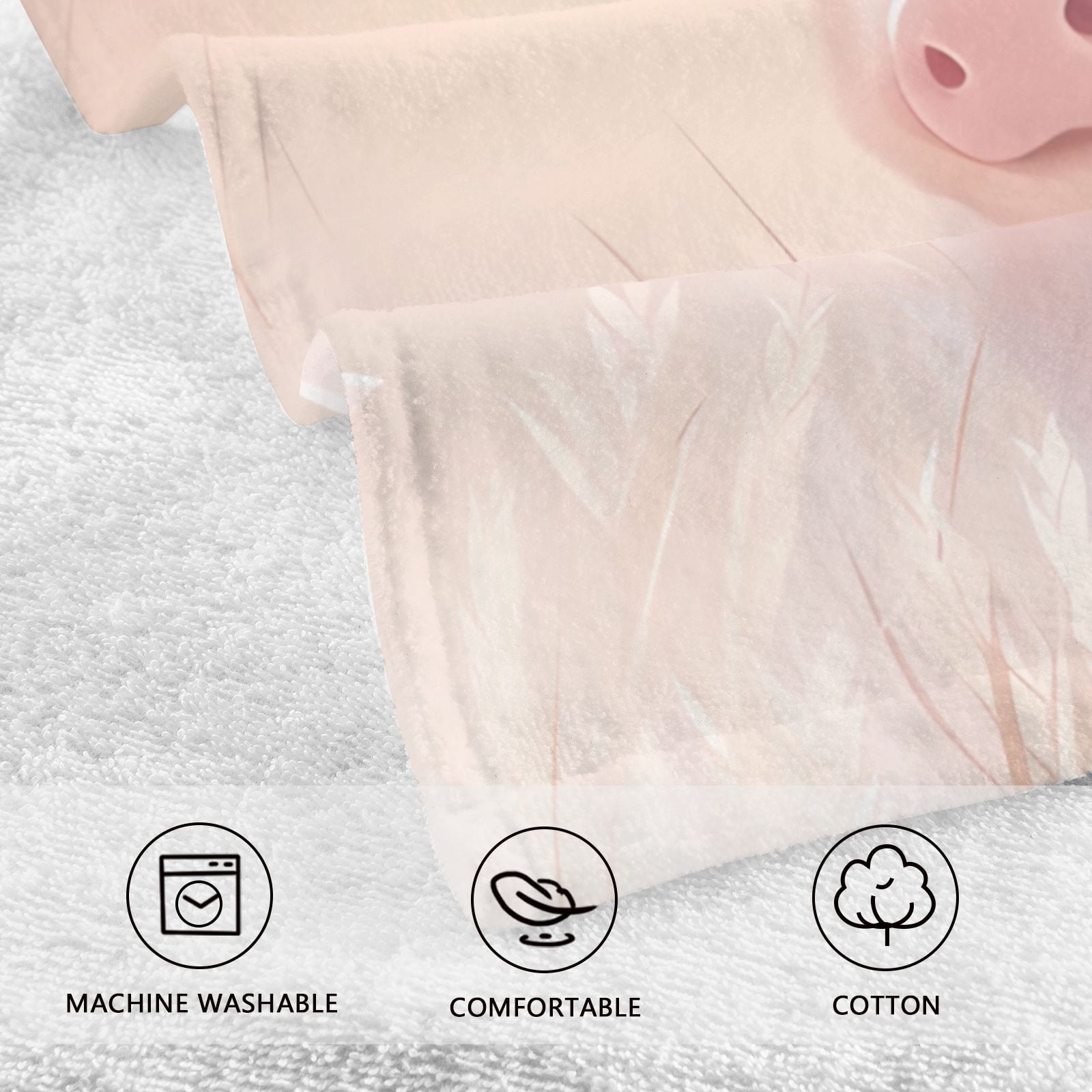 Piggies Pig Wheet Hand Towel Bath Towels Face Towels Cotton Absorbent for Home Hotel Spa Swimming Yoga Sports Decorative Towel Set of 2