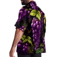 thumbnail image 3 of Grape Men's Button Down Casual Hawaiian Print Short Sleeve Summer Beach Shirt, 3 of 6