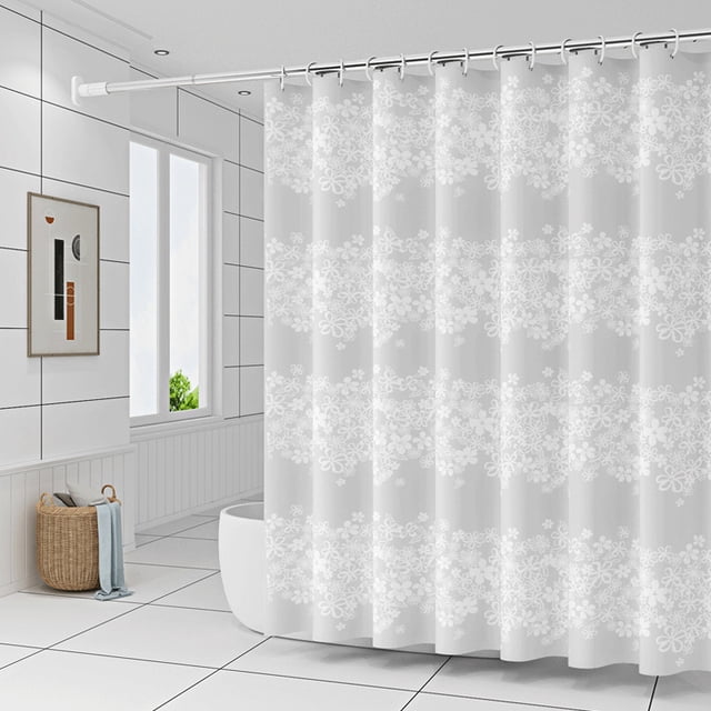 Bathroom curtain shower curtain white small flower single curtain without rod width 120*height 200
