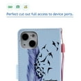 thumbnail image 4 of Allytech Colorful Painting PU Leather Case for iPhone 14 6.1" 2022, Flip Folio Kickstand Card Slots Removable Hand Strap Case for iPhone 14 5G, Feather Bird, 4 of 6