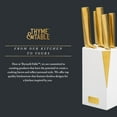 thumbnail image 6 of Thyme & Table 6-Piece Slim Acacia Knife Block Set with Gold Blades and White Accent Block, 6 of 6