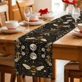 thumbnail image 5 of Brown Bee Table Runner 90 Inches, Vintage Moon Star Mushroom Floral Plants Bed Runner Dresser Scarves Tabletop for Indoor Outdoor Parties/Ceremony/Banquet, 13" x 90", 5 of 9