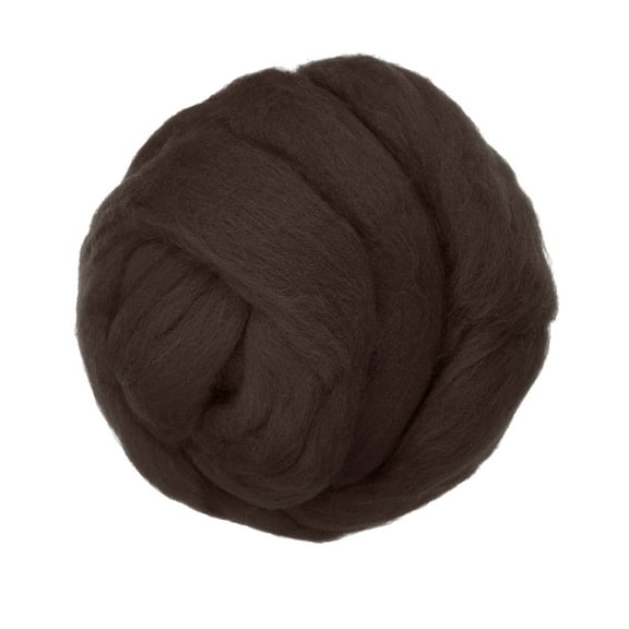 Uxcell Wool Roving Yarn, 150G/5.3OZ Soft Felting Wool Pure Chunky Roving Yarn Bulk for Needle Felting Knitting Blanket Spinning Weaving DIY Craft, Dark Brown
