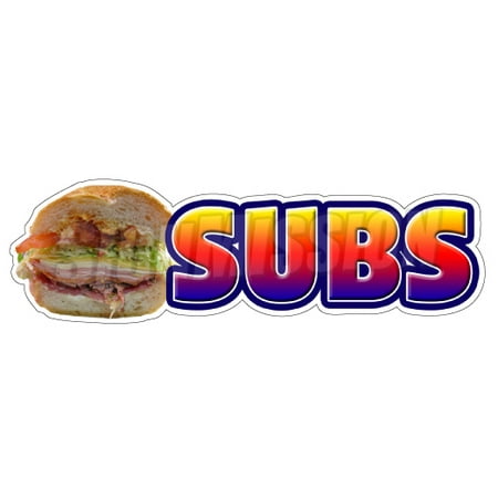 SUBS Concession Decal restaurant sub shop sandwich sign trailer stand (Best Sub Sandwich In Phoenix)