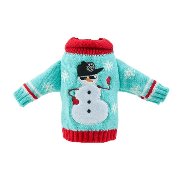 Naiovety Navidad tejer botella de vino muñeco de nieve guirnalda cubierta ropa cocina de cena para Año Nuevo suministros para arreglos de fiesta de Kits de decoración para fiestas Muñeco de nieve Naiovety HA070654-04