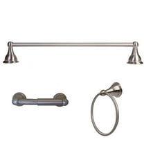 ARISTA Summit Collection 3 piece Bathroom Accessory Set with dual post toilet paper holder in Satin Nickel