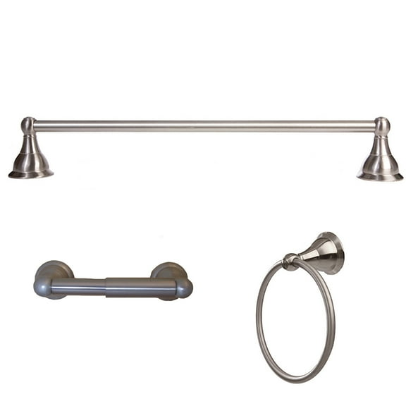 ARISTA Summit Collection 3 piece Bathroom Accessory Set with dual post toilet paper holder in Satin Nickel