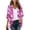 Z4-Hot Pink cardigan, variant on Women's Halloween Chiffon Cardigan 3/4 Sleeve Open Front Ghost Pumpkin Print Kimono Style Top Lightweight Fall Party Wear