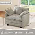 thumbnail image 2 of BedLuxury 41.8” Oversized Accent Chair, Chenille Cloud Armchair for Living Room, Gray, 2 of 8