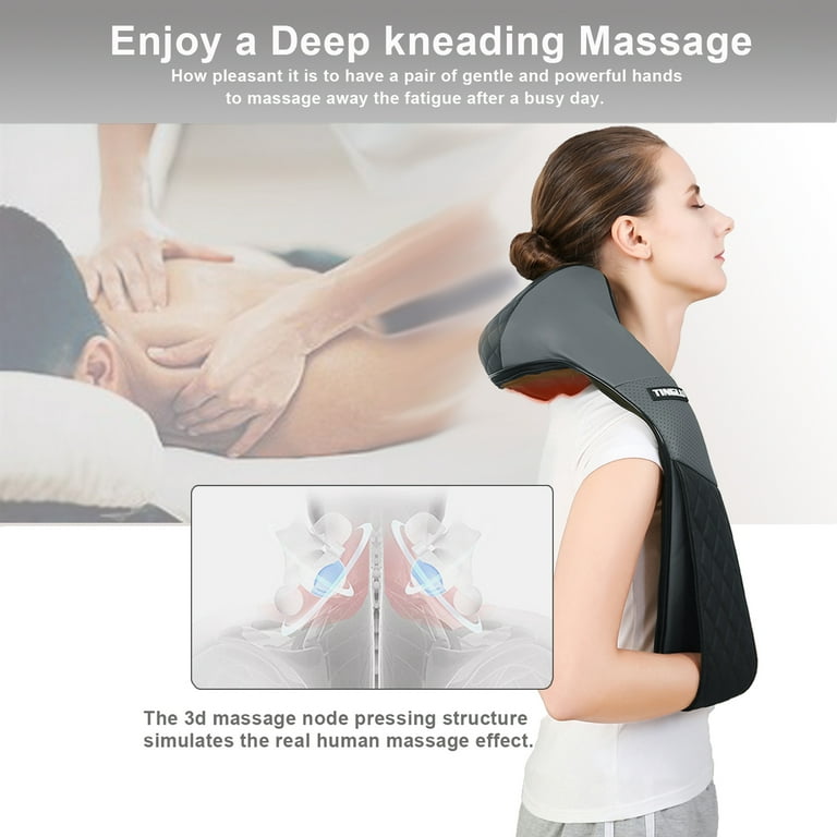 PU Material Electric Shoulder Massager With Heat Kneading Massager Shawl  For Neck Back Shoulder Foot Leg Use At Home Office And Car Use 