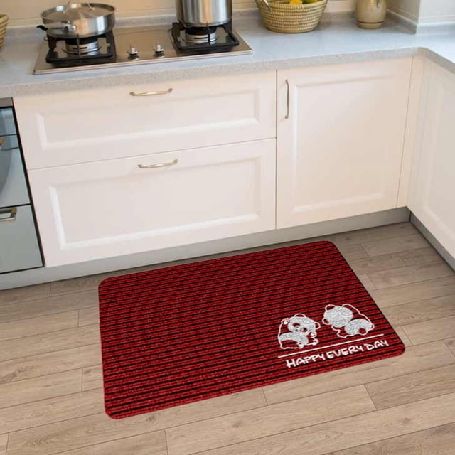 TIMIFIS Bathroom Rugs Kitchen Specific Floor Mat Non Slip Dirt Resist Oil Resist Erasable Non Washable Household Water Absorbing Foot Mat Striped Entry Foot Mat Bath Mat