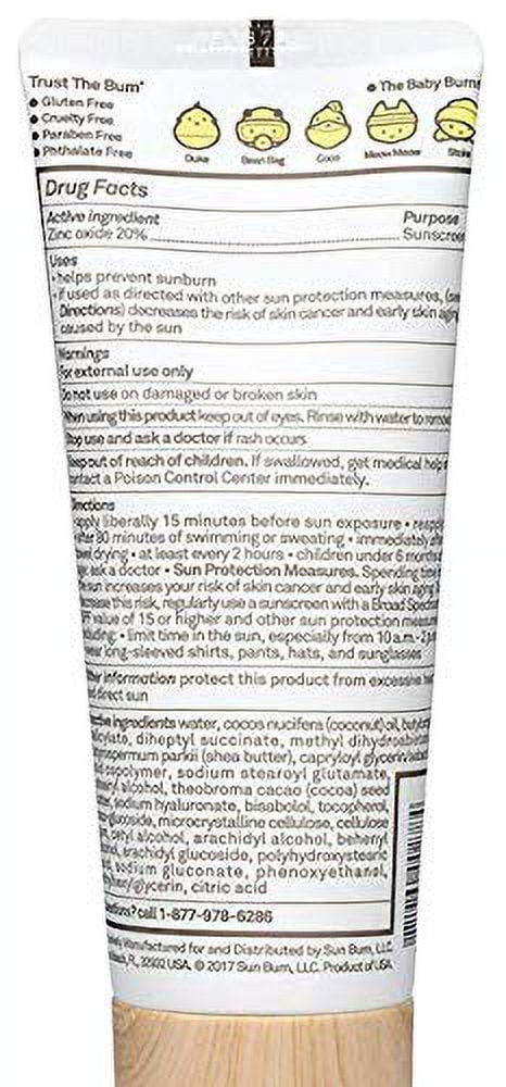Baby Bum Mineral Sunscreen Lotion spf 50 uva/uvb face and body protection fragrance free, 3 fl oz (pack of 2)