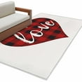 thumbnail image 2 of 4x6 Area Rugs, Valentine's Day Non-Skid Rubber Backing Large Rectangle Rugs - Living Room Bedroom Home Office, Red Black Plaid Love Sweet Romance Indoor Floor Mat Carpets Washable Rug, 2 of 9