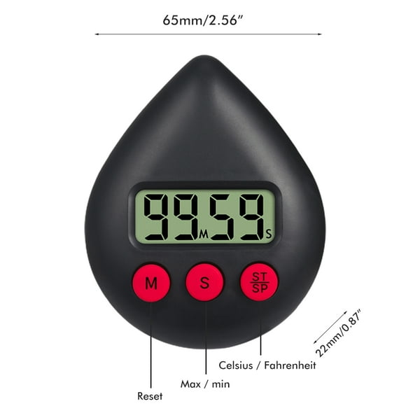 Water Drop Shaped Bathroom Timer Portable Digital Shower Timer for Kitchen Shower